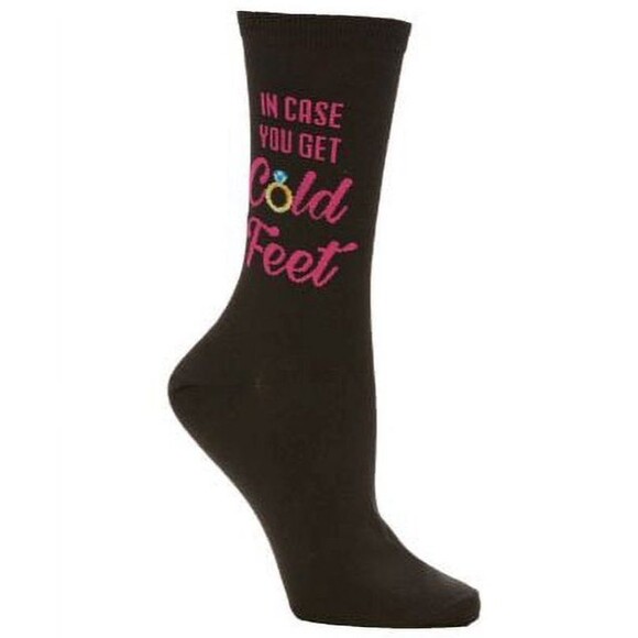 Hot Sox Women's "In Case You Get Cold Feet" Crew Socks - Picture 1 of 1